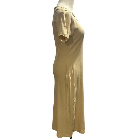 Paco Rabanne Vintage Yellow Stretch Short Sleeves Midi Dress 90’s Sz 9AR/6-8 - Picture 4 of 16